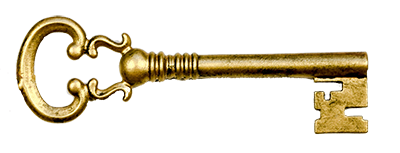 An antique golden key